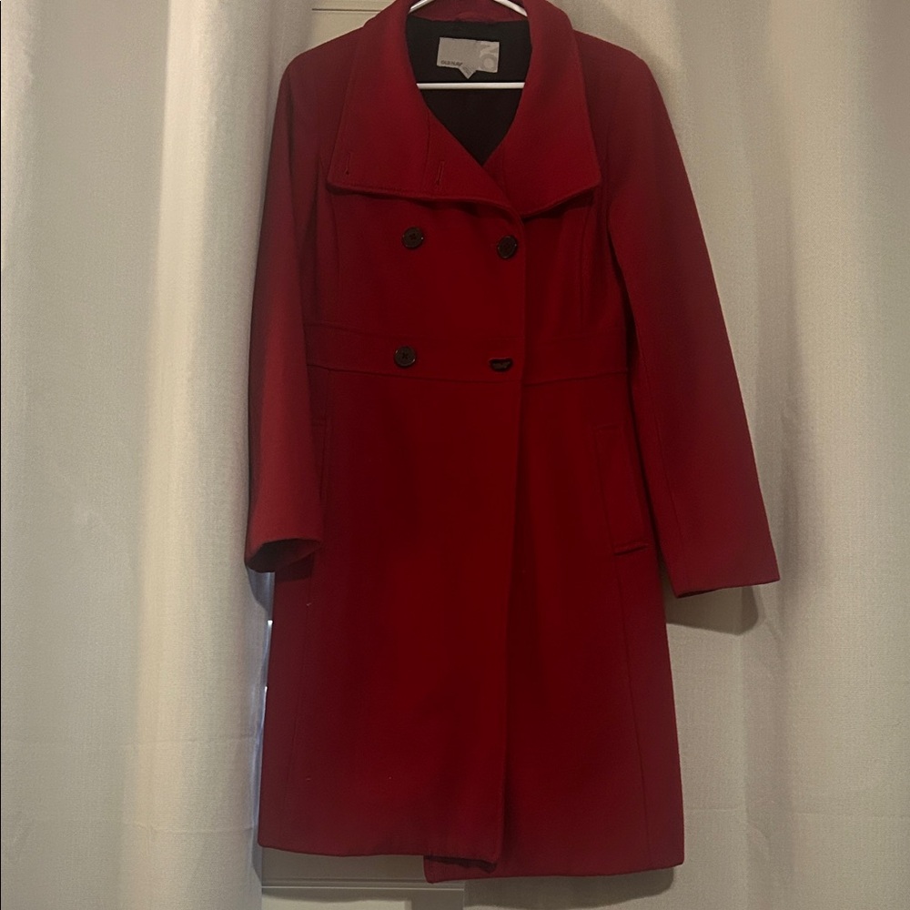 Old Navy Women's Bold Red Pea Coat